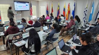 digital skilling class at the Latin American Coalition