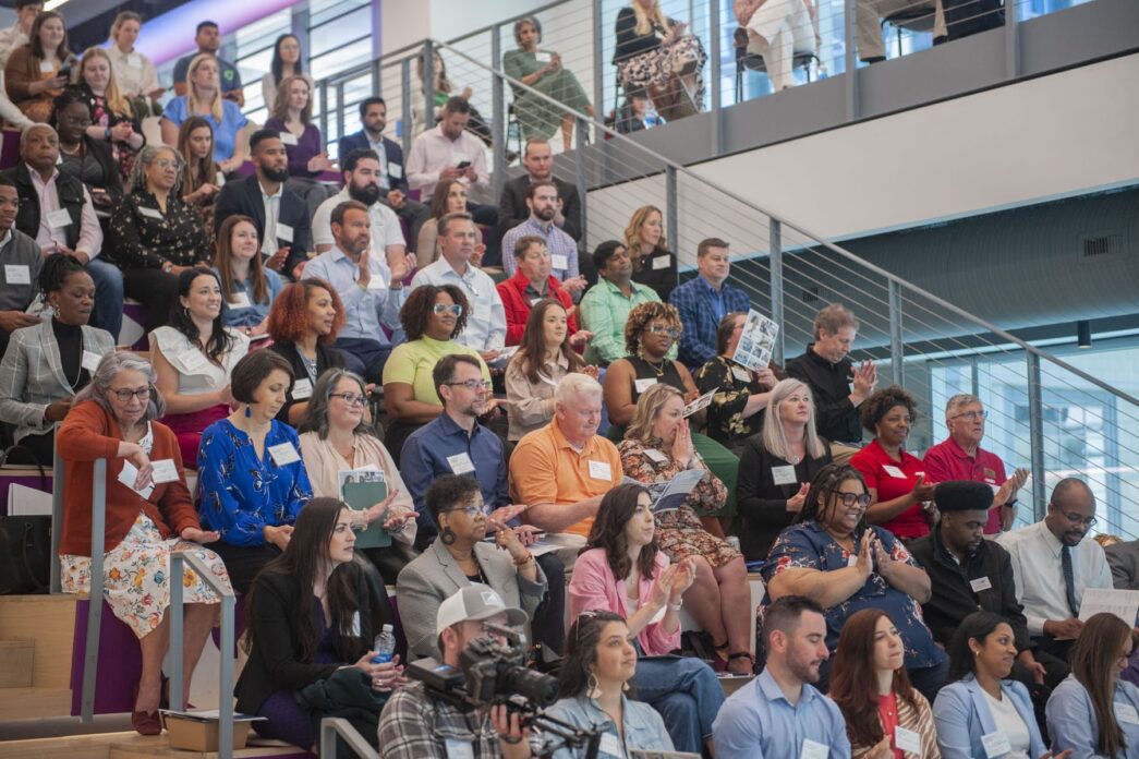 Crowd of attendees listening to talk at TechRising Summit April 23rd 2024