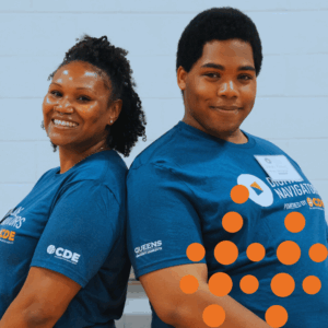 Two Digital Navigators pose for a photo.